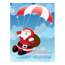 flying santa postcards