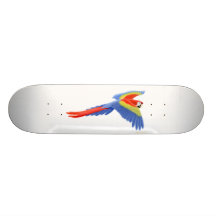 Flying Scarlet Macaw Skateboard