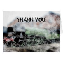 Flying Scotsman Vintage Steam Train Thank You Cards