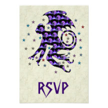 Flying Skull Monkey Personalised Invitations