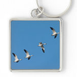 Flying Snow Geese Key Chains