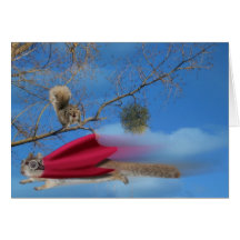 flying squirrel greeting card