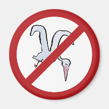 Flying stork - forbidden! fridge magnet