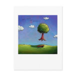 Flying tree art unique travel adventures painting post card