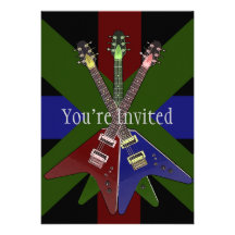 Flying V Guitar Shredder Custom Invites