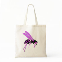 Flying Wasp Graphic Cartoon Design Tote Bag