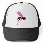 Flying Wasp Graphic Cartoon Design hats