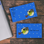 Flying Witch Cat Moon Stars Business Card Template