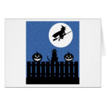 Flying Witch, Pumpkins, Cat Contemporary Cards