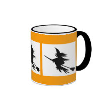 Flying Witch Shadow Halloween Mug