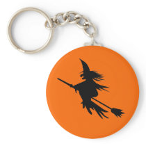 Flying Witch Silhouette Keychain