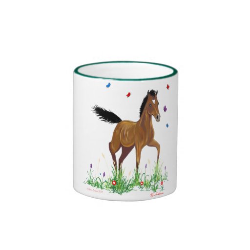 Foal and Butterflies Ringer Mug