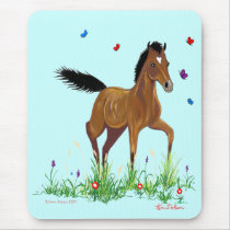 Foal & Butterflies Equestrian Mousepad