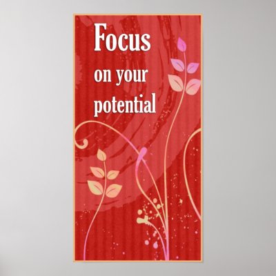 Positive Motivational Posters on Focus Positive Attitude Motivational Poster   Zazzle Co Uk