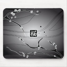 Fog and Flower [black] Mousemat