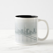Fog rolls through the San Francisco bay 2 Coffee Mugs