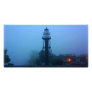 Foggy Mid Pier Lighthouse Photo Card