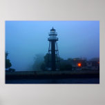 Foggy Mid Pier Lighthouse Posters
