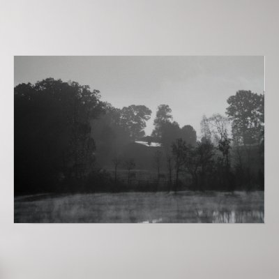 Foggy Pasture Print by schneiter