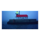 Foggy South Pier Lighthouse Photo Card Template