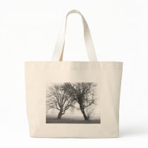 Foggy Trees Black & White Tote Bag