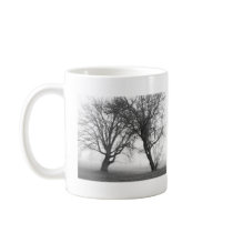Foggy Trees Black & White Mug