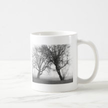 Foggy Trees Black & White Mug