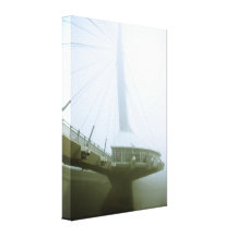 Foggy Waterfront Trail 04 Stretched Canvas Print