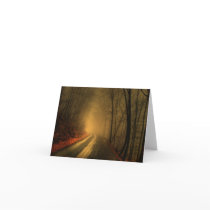 foggy wood greeting cards