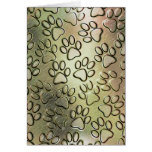 Foil Style Paw Prints Collage Greeting Card