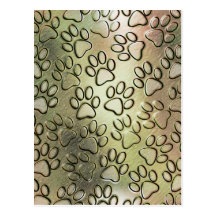 Foil Style Paw Prints Collage Post Card