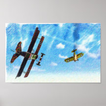 Fokker  D. VII Vs. Sopwith Camel Posters