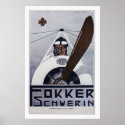 Fokker Schwerin WW1 Aviation Poster - large posters