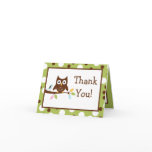 Folded Thank you Card Forest Friends Owl