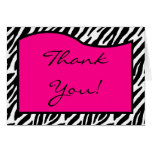 Folded Thank you Card Hot Pink Zebra Print