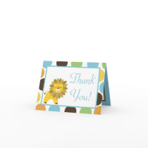 Folded Thank you Card Jungle King Lion Safari Zoo