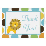 Folded Thank you Card Jungle King Lion Safari Zoo