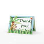 Folded Thank You Card Rain-forest Jungle Animal