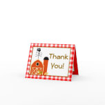 Folded Thank You Card Red Barn Farm Animals