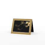 Folded Thank you Card Sweet 16 Gold Black