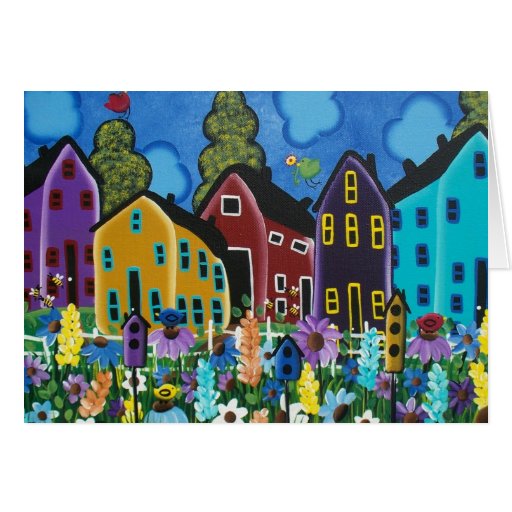 FOLK ART Busy Bee BY LORI EVERETT greeting cards