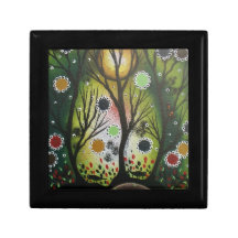 Folk Art_By Lori Everett, Day Of The Dead,Tree Art Trinket Boxes