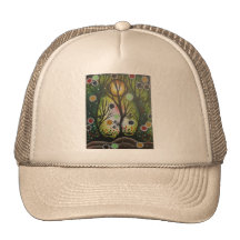 Folk Art_By Lori Everett, Day Of The Dead,Tree Art Mesh Hat
