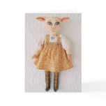 Folk Art Lamb Doll Easter Card
