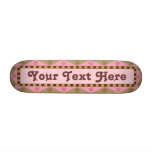 Folk Art Pink and Brown - Customisable skateboards