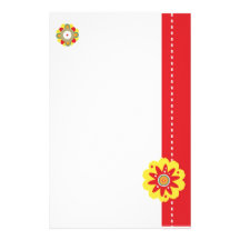 Folk Flowers Custom Stationery