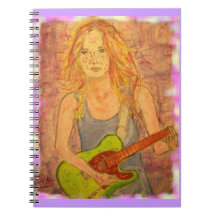 folk rock girl playin' note books