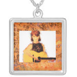 folk singer girl orange drip jewelry