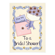 Folkart Bouquet Bridal Shower Personalised Announcement