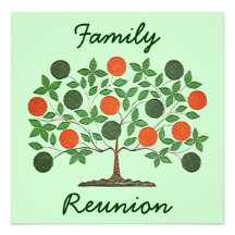 Folkart Family Tree Reunion Party Invitations